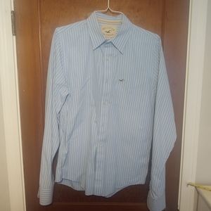 Hollister Dress Shirt Long Sleeve Light Blue